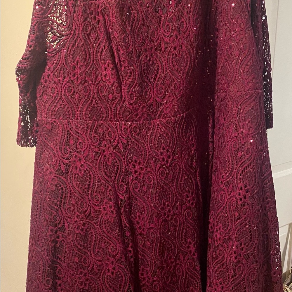 Torrid size 26 burgundy and sparkly dress formal dress.